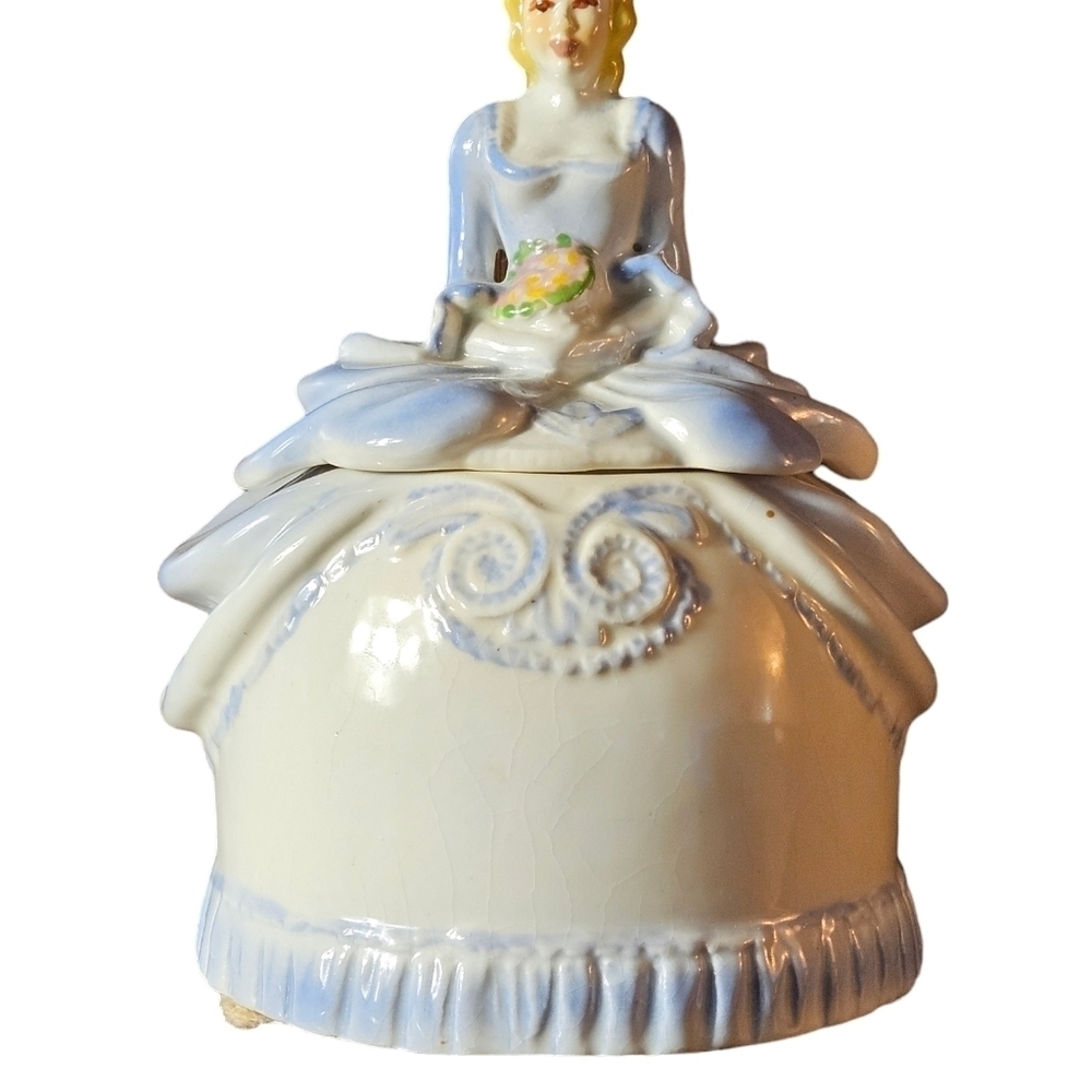 Antique jewelry ring or Trinket box music box Victorian lady. - Picture 6 of 11